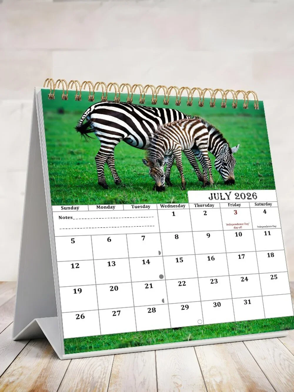 2026-2027 18 Months Standing Flip Desk Calendar Desktop Planner (Baby Animals)